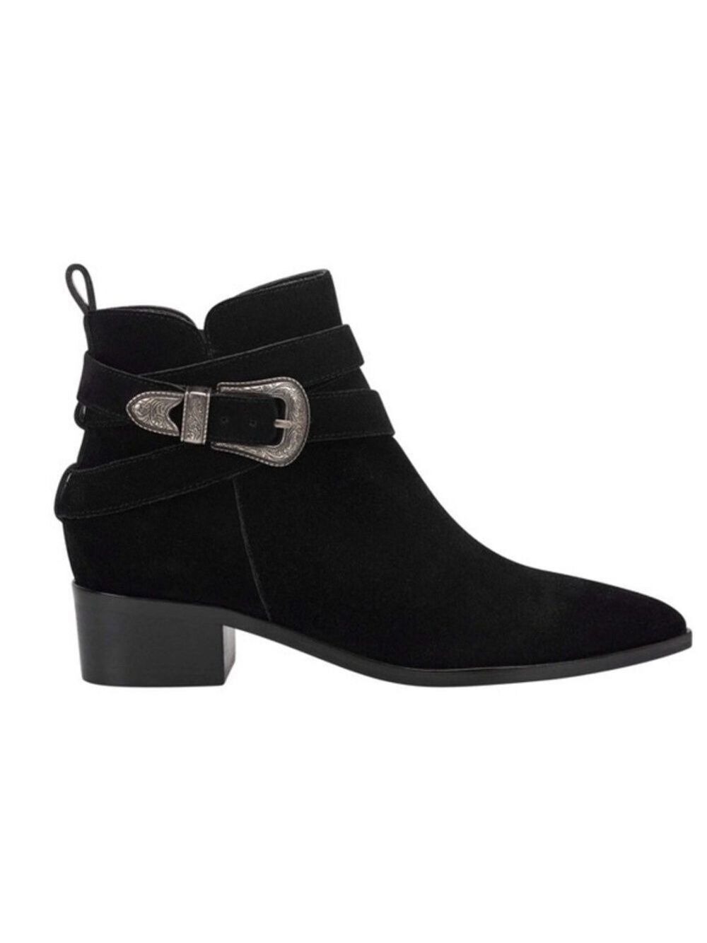 Women’s Marc Fisher Mlyandi Black Leather Suede Western Boots 6.5 US!